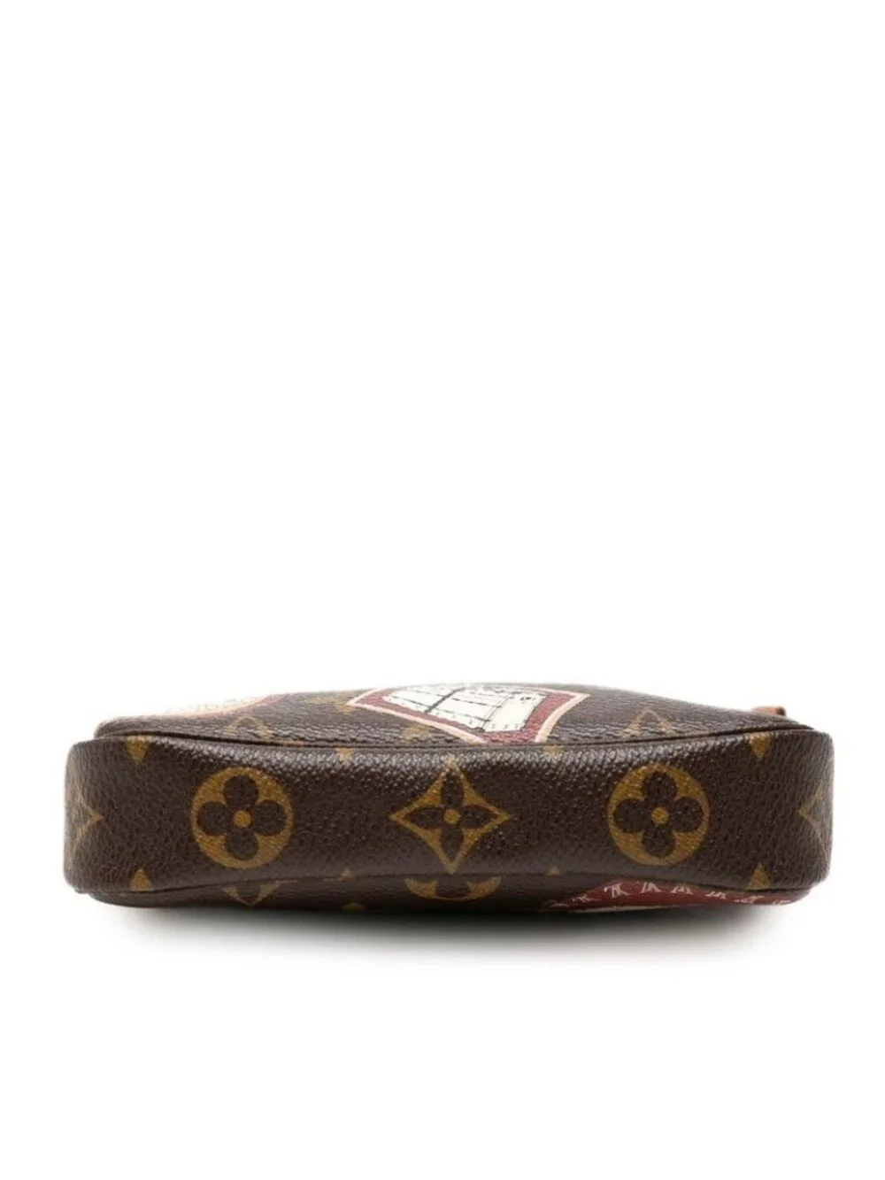 Louis Vuitton Monogram Patch Mini Pochette Soire Label Collection Chain Pouch